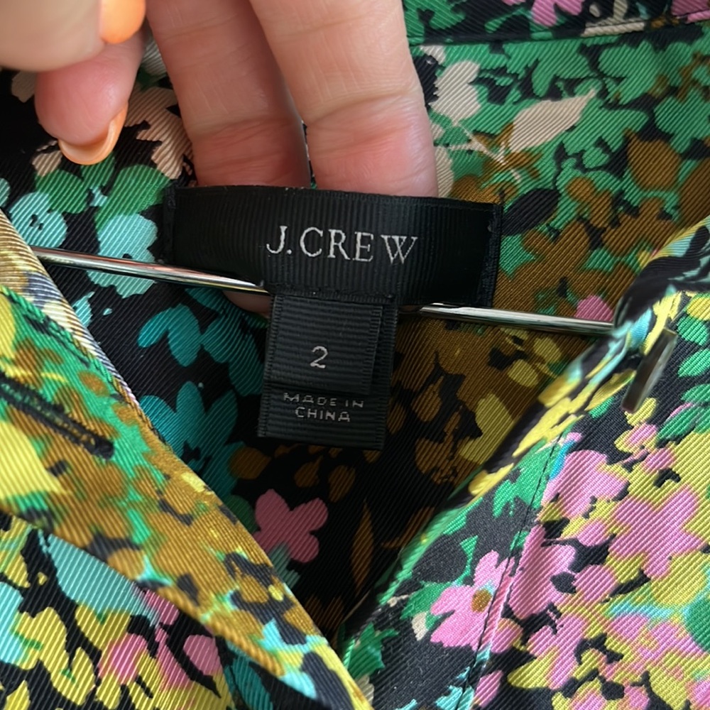 J. Crew Floral Multicolor Shirt Dress - Picture 6 of 8